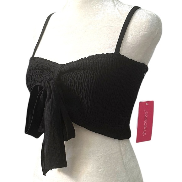 🔺SOLD🔺✨NEW Set✨ Shoedazzle Smocked Wide Leg Pant & Tie Front Crop Top - Large - Picture 7 of 13